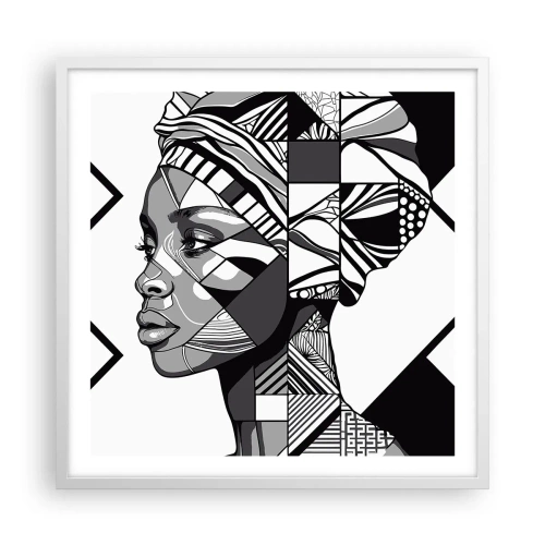 Affiche dans un cadre blanc - Poster - Portrait ethnique - 60x60 cm