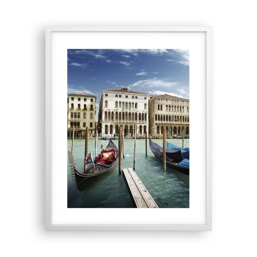 Affiche dans un cadre blanc - Poster - Palace bleu ciel - 40x50 cm