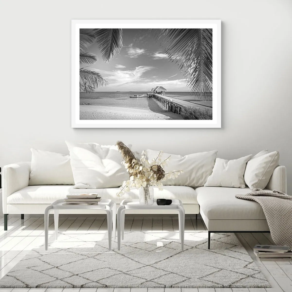 Affiche dans un cadre blanc - Poster - Souvenirs ou rêve? - 50x40 cm