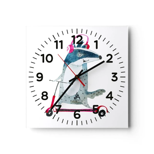 Horloge murale - Pendule murale - La joie du blaireau - 30x30 cm