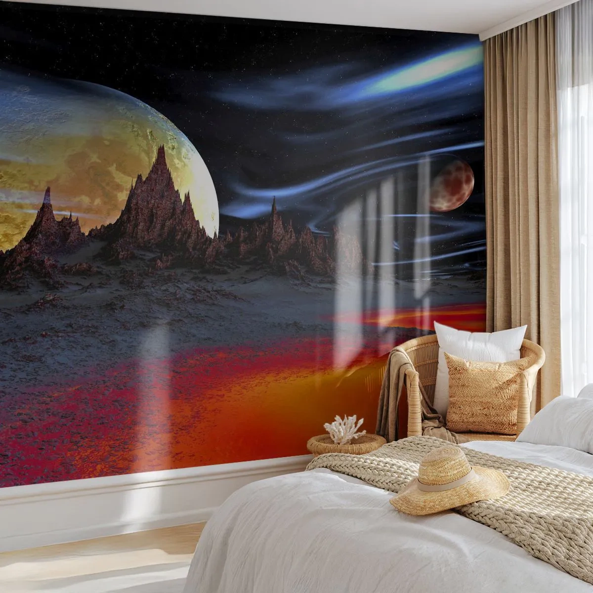 Papier Peint Autocollant Deluxe Sticker - Monde inconnu - Abstraction, Cosmos, 3D - 250x175 cm