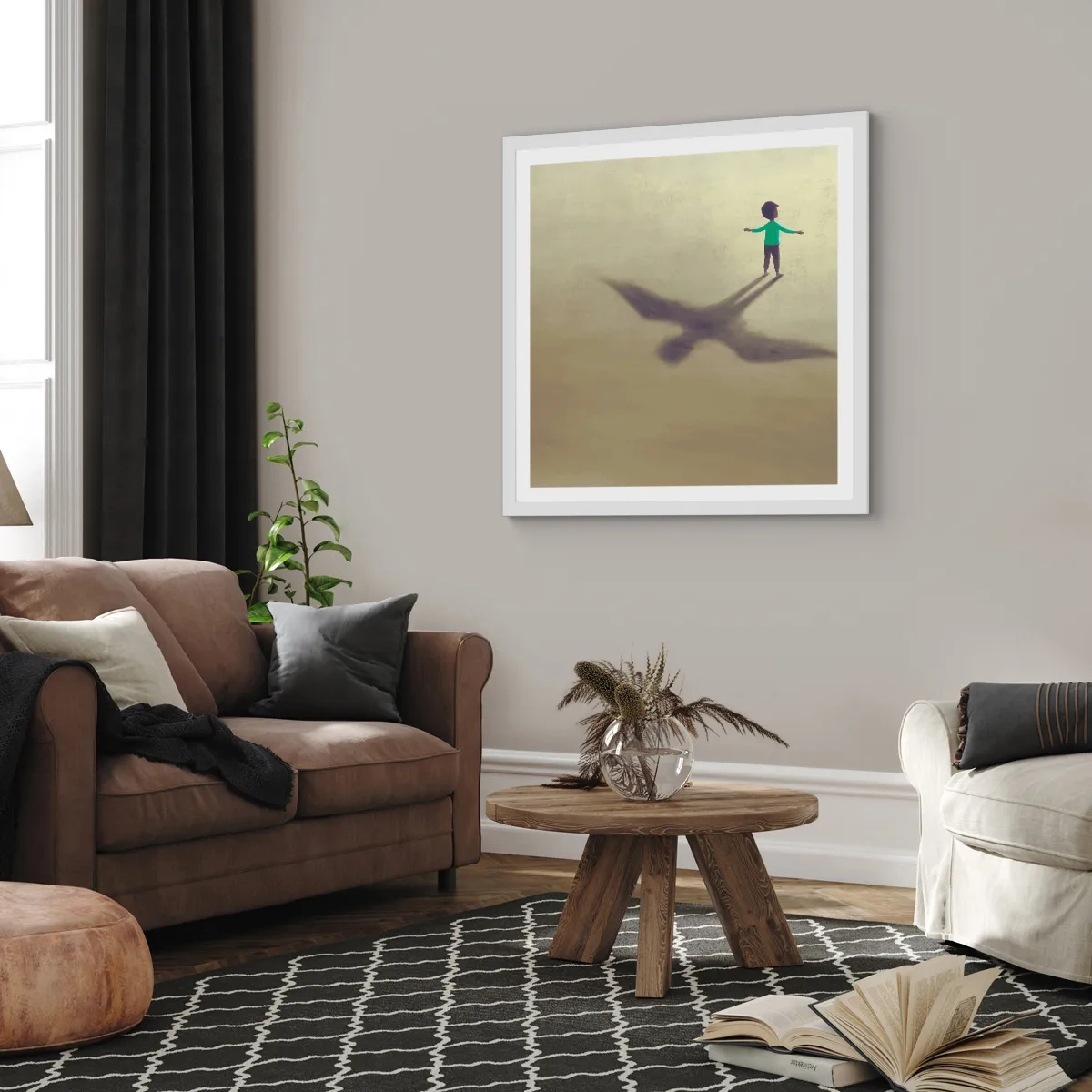 Affiche dans un cadre blanc - Poster - Héros du futur - 40x40 cm