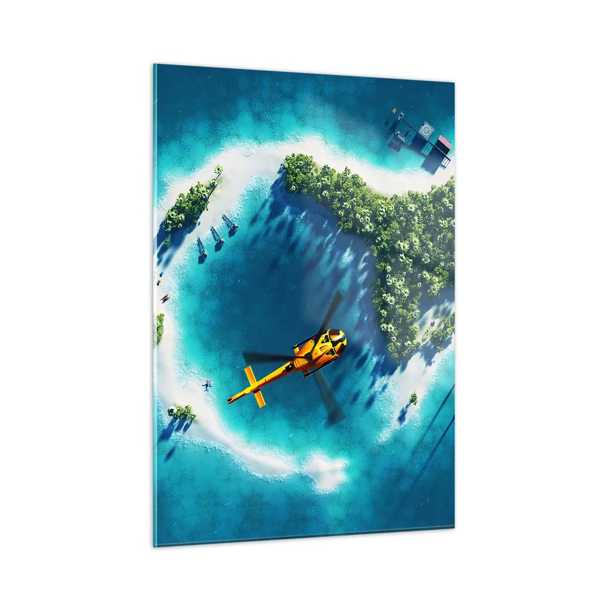 Impression sur verre - Image sur verre - Achetez-vous une île - 50x70cm - Achetez-vous une île - Décoration murale moderne pour le salon et la chambre ARTTOR