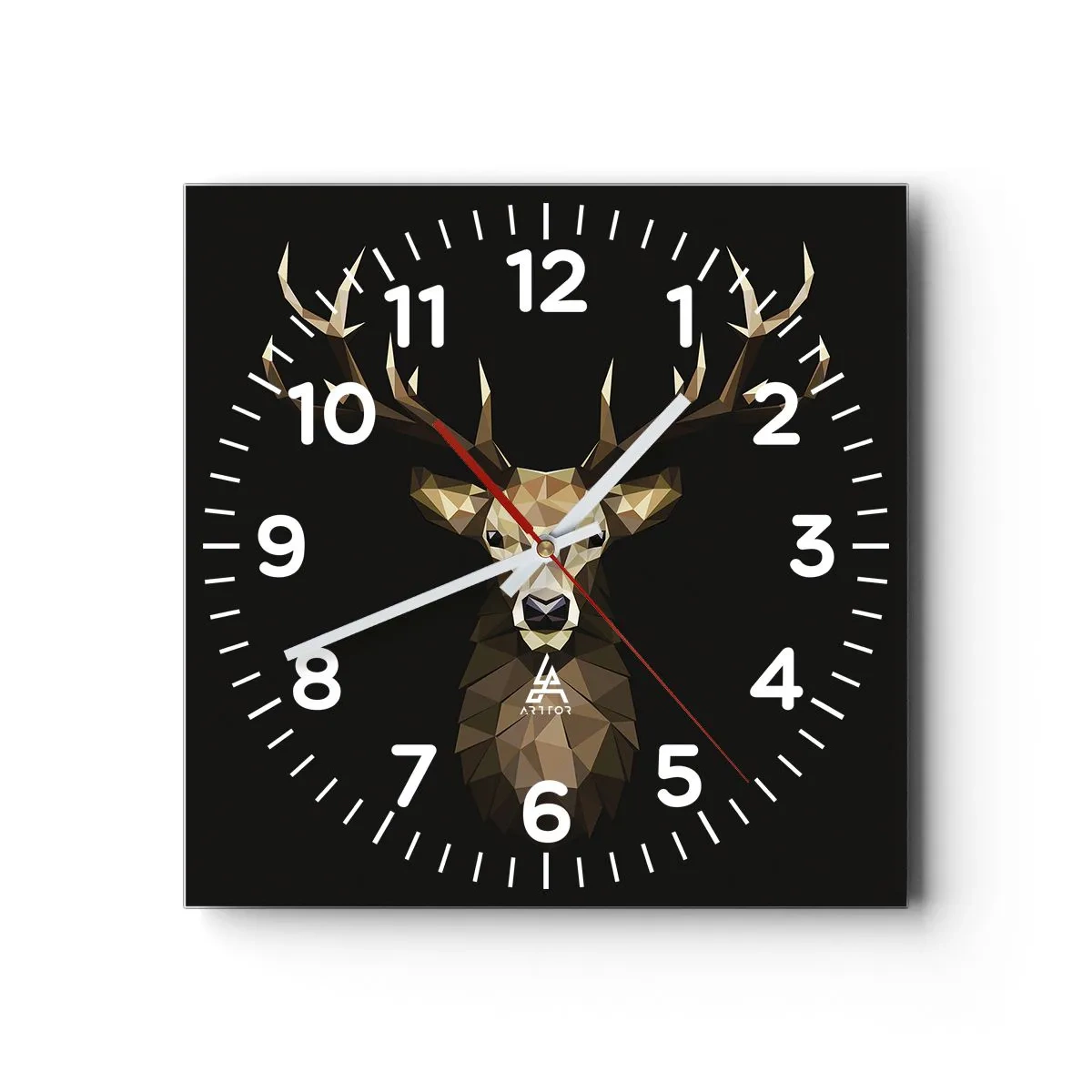 Horloge murale - Pendule murale - Cerf cubique - 30x30 cm