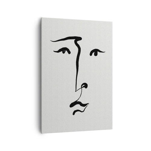 Impression sur toile - Image sur toile - Portrait avec une seule ligne - 70x100 cm