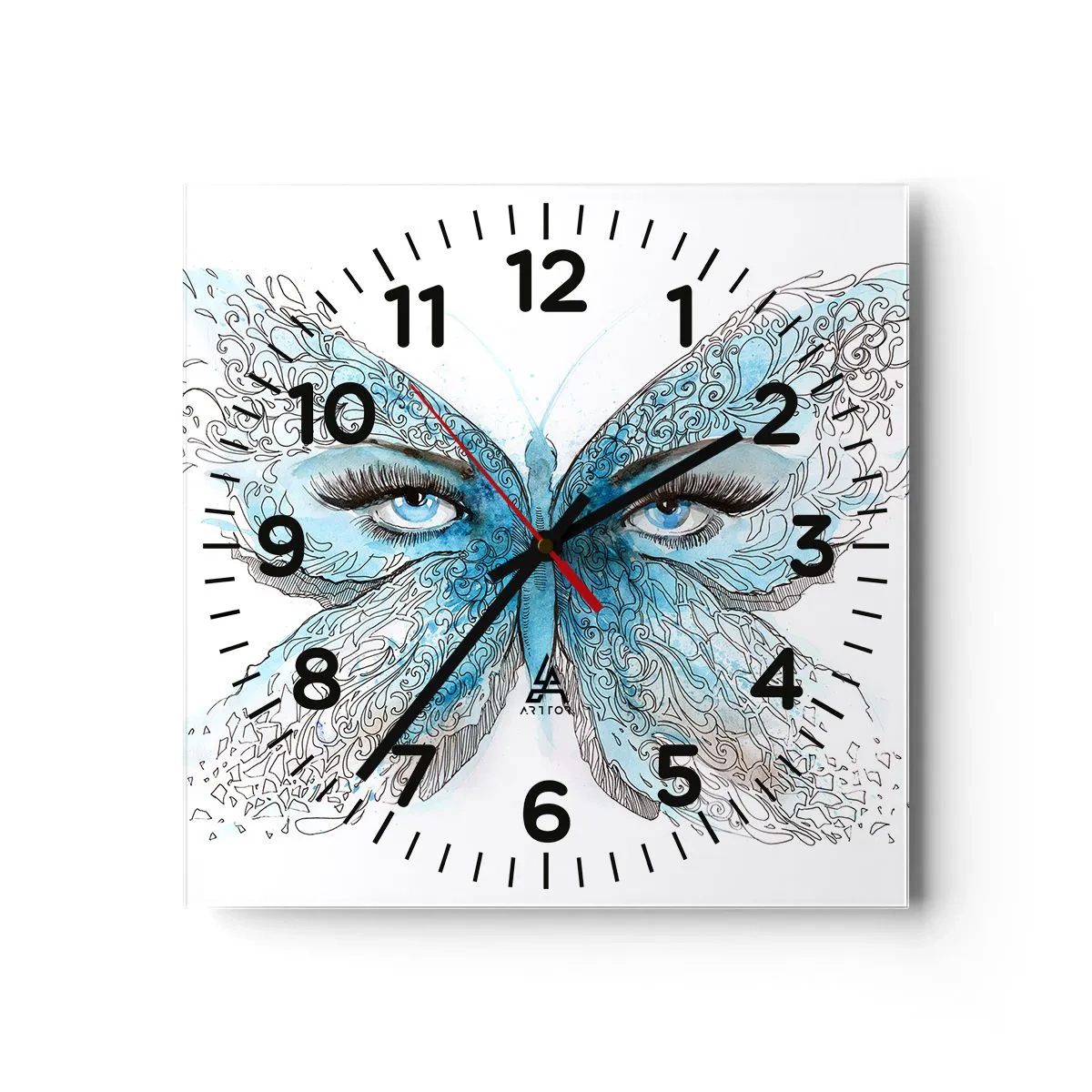 Horloge murale - Pendule murale - Mésange bleue Eros - 40x40 cm