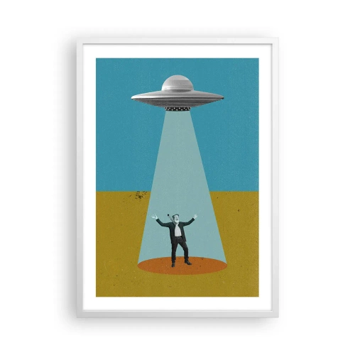 Affiche dans un cadre blanc - Poster - Rencontre proche - 50x70 cm