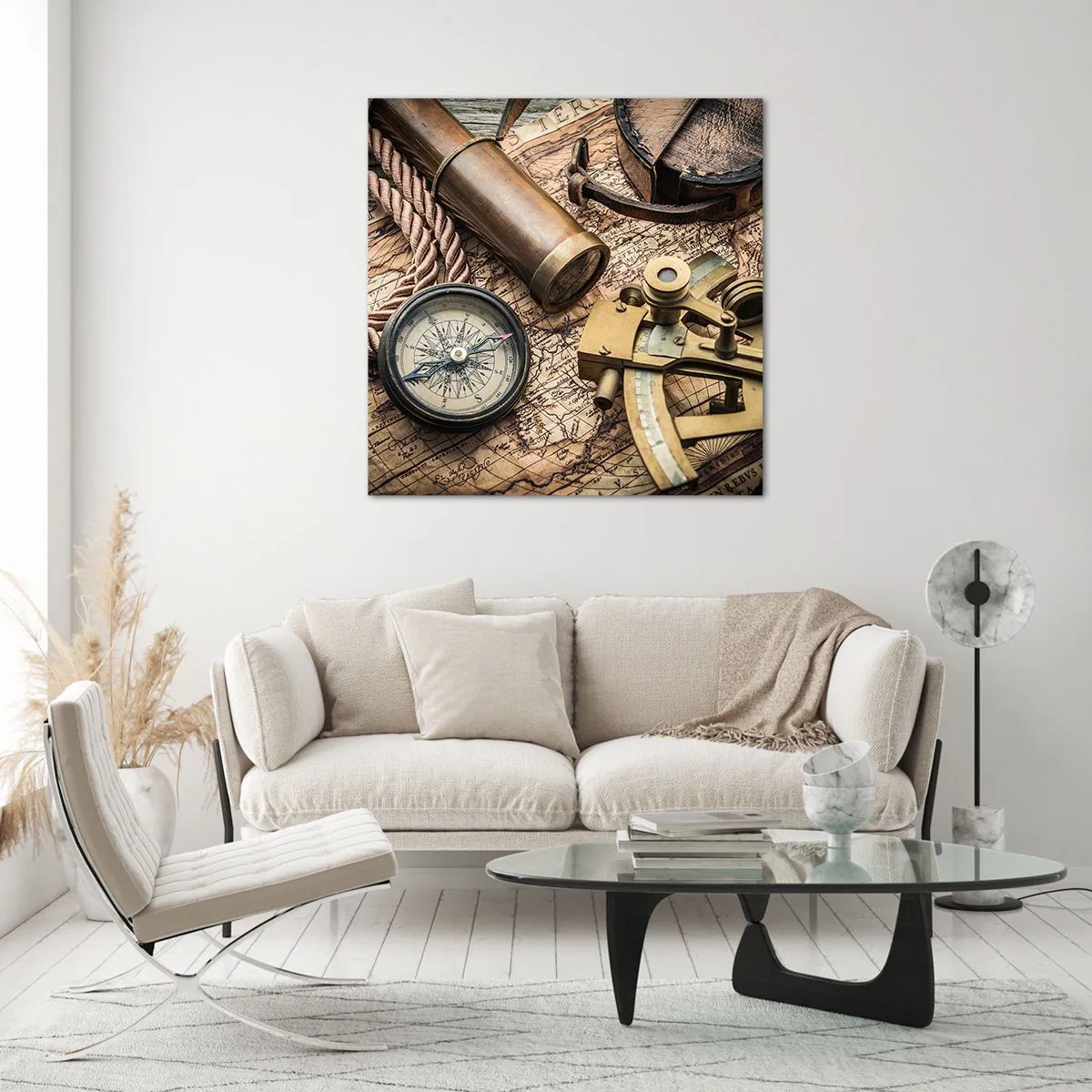 Impression sur verre - Image sur verre - Fixer un cap - 70x70 cm