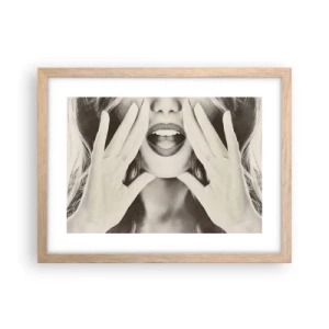 Affiche dans un chêne clair - Poster - J'arrive! - 40x30 cm