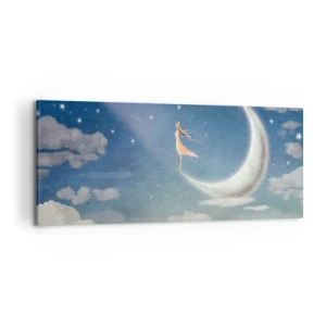 Impression sur toile - Image sur toile - Valise bleue - 100x40 cm