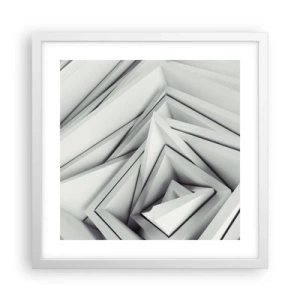 Affiche dans un cadre blanc - Poster - Bourgeon d’angles vifs - 40x40 cm