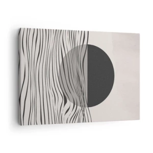 Impression sur toile - Image sur toile - Lignes abstraites et formes géométriques aux couleurs douces - 70x50cm - Demi composition - Décoration murale moderne pour le salon et la chambre ARTTOR