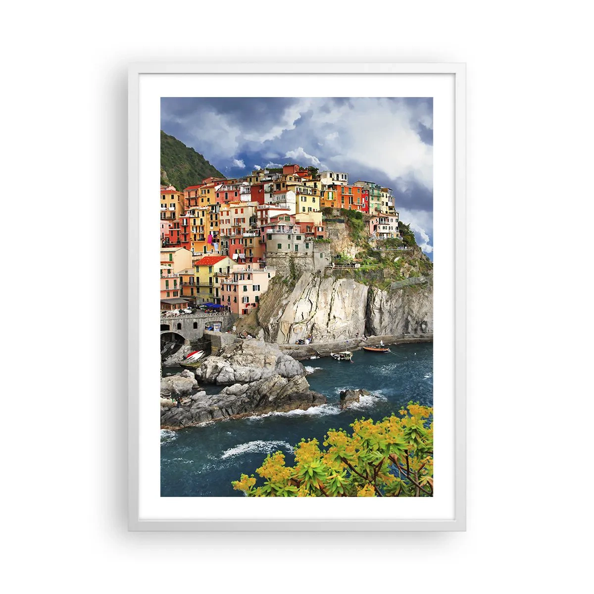 Affiche dans un cadre blanc - Poster - Un groupe embrassant les rochers - 50x70 cm