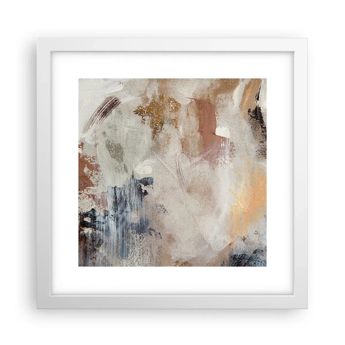 Affiche dans un cadre blanc - Poster - Abstraction brumeuse - 30x30 cm