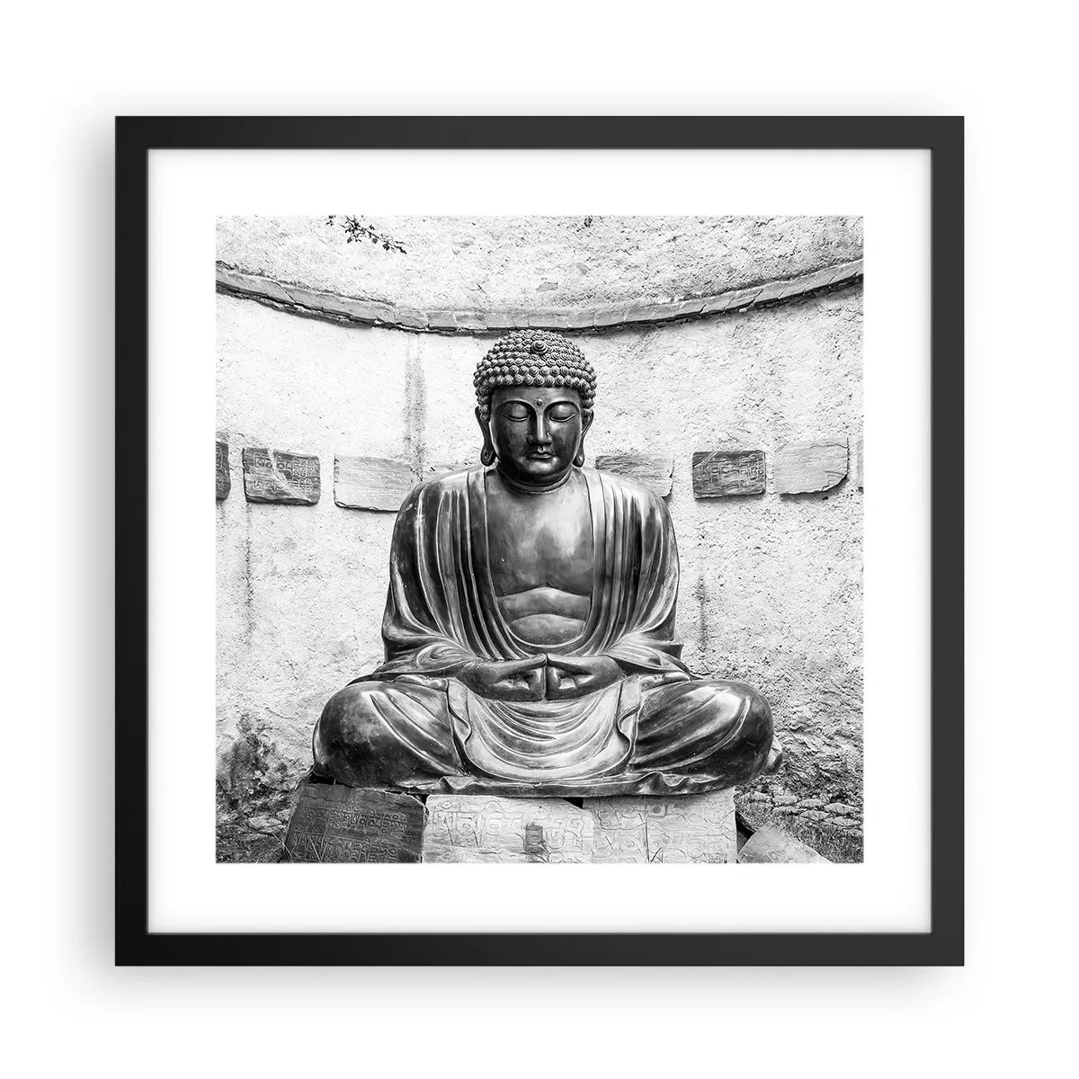 Affiche dans un cadre noir - Poster - A la source de la paix - 40x40 cm