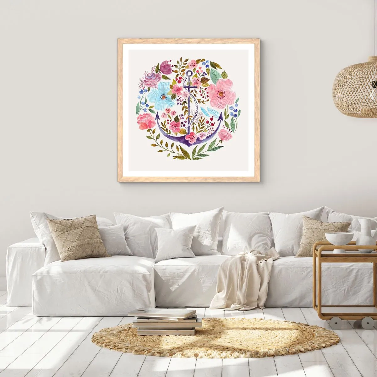 Affiche dans un chêne clair - Poster - Le beau rêve du marin - 30x30 cm