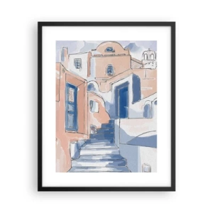 Affiche dans un cadre noir - Poster - Ville exotique - 40x50 cm