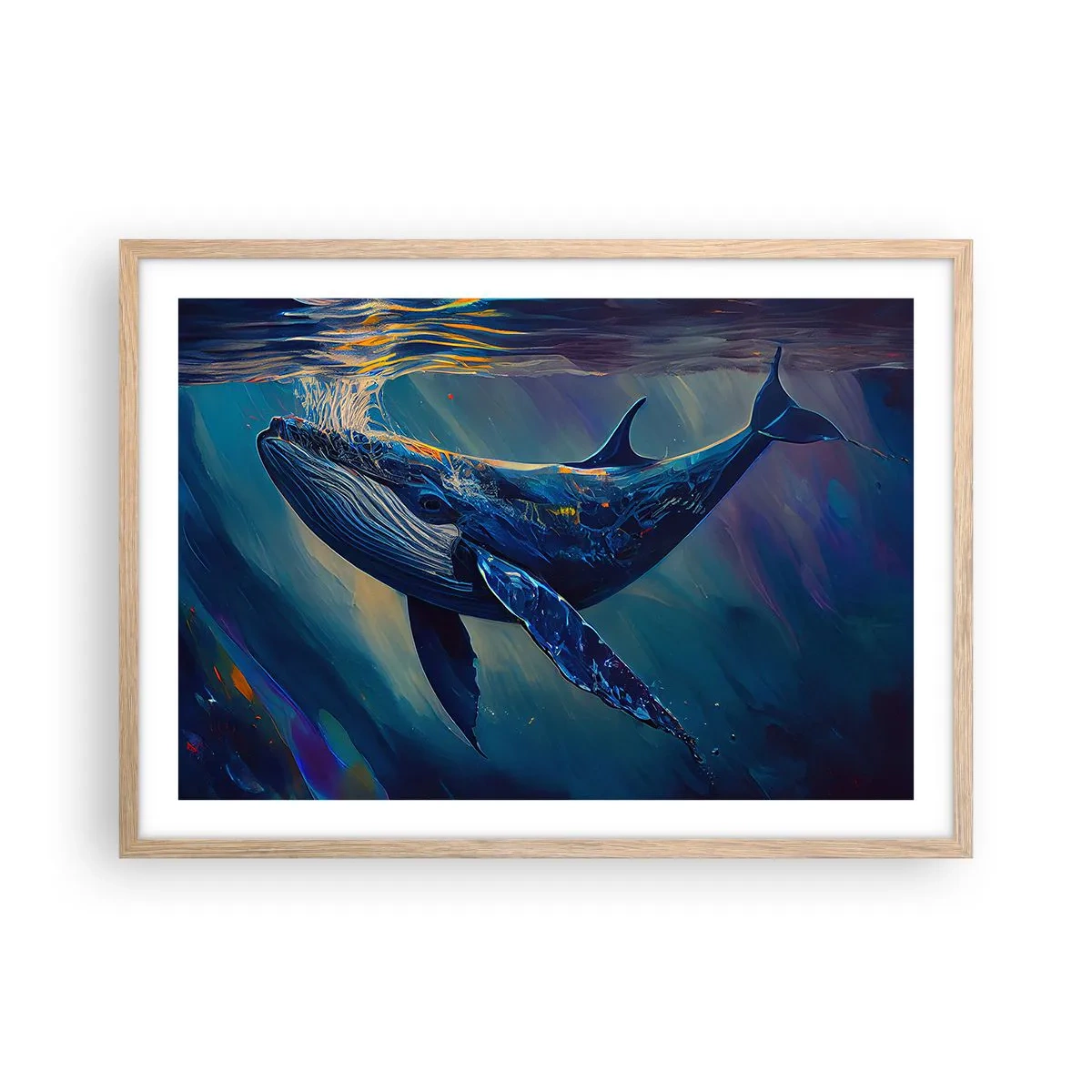 Affiche dans un chêne clair - Poster - Bienvenue dans mon monde - 70x50 cm