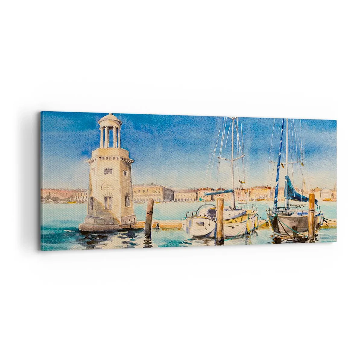 Impression sur toile - Image sur toile - Lagune ensoleillée - 100x40 cm