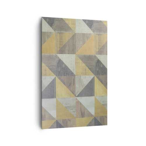 Impression sur toile - Image sur toile - Composition géométrique de triangles aux tons terreux - 80x120cm - Suivant l'angle du triangle - Décoration murale moderne pour le salon et la chambre ARTTOR