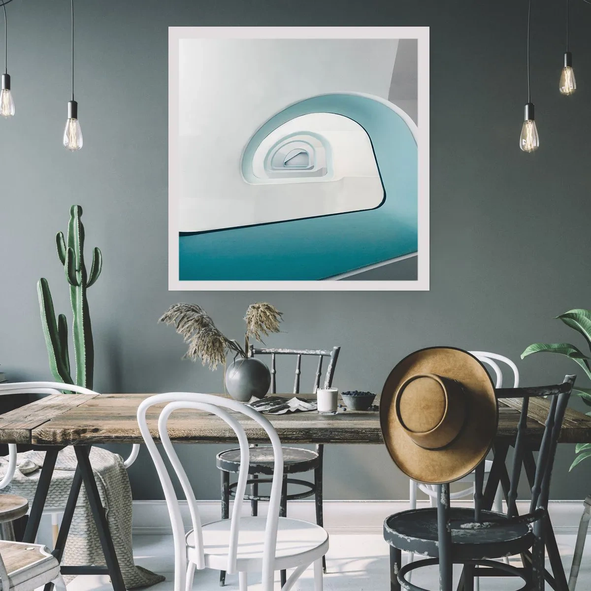 Affiche - Poster - Au profondeur du bleu - 30x30 cm