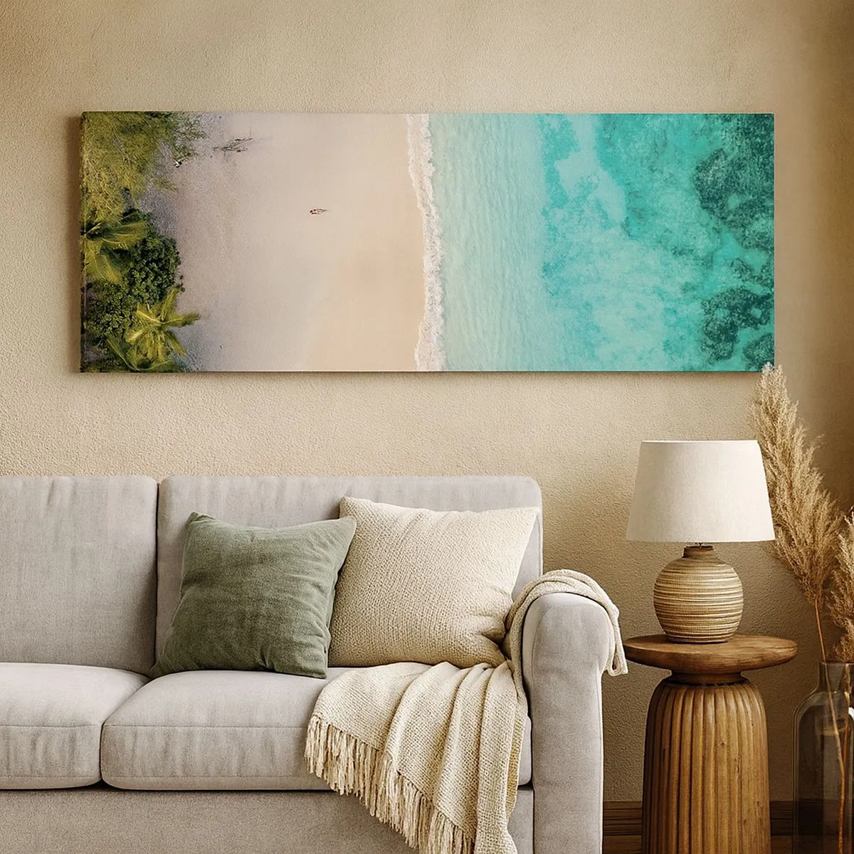 Impression sur toile - Image sur toile - Plage paradisiaque - 100x40 cm
