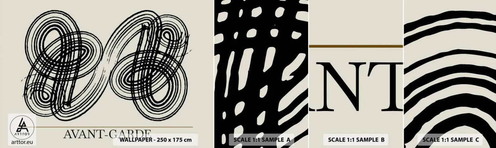 Échantillon de Papier Peint Autocollant Deluxe Sticker - C'est venu spontanément - Minimalisme, scandinave, En écrivant - 100x30 cm