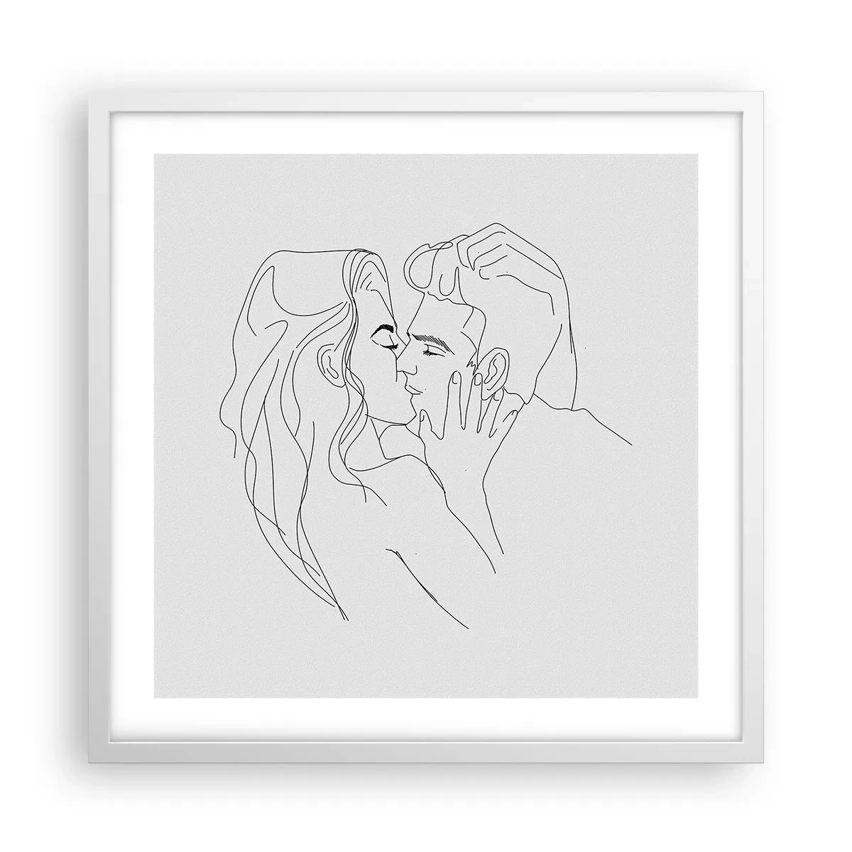 Affiche dans un cadre blanc - Poster - La même ligne - 50x50 cm