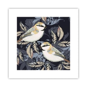 Affiche - Poster - Babillement jaune et bleu - 30x30 cm