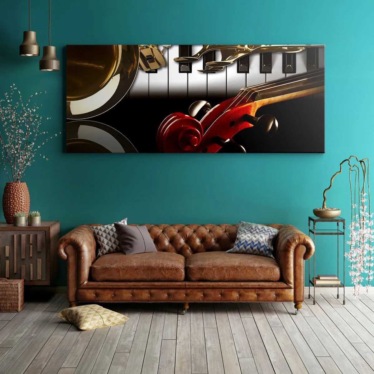 Impression sur toile - Image sur toile - Tôle, bois et ivoire - 100x40 cm