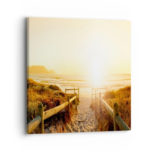 Impression sur toile - Image sur toile - A travers la dune, vers le soleil - 40x40 cm