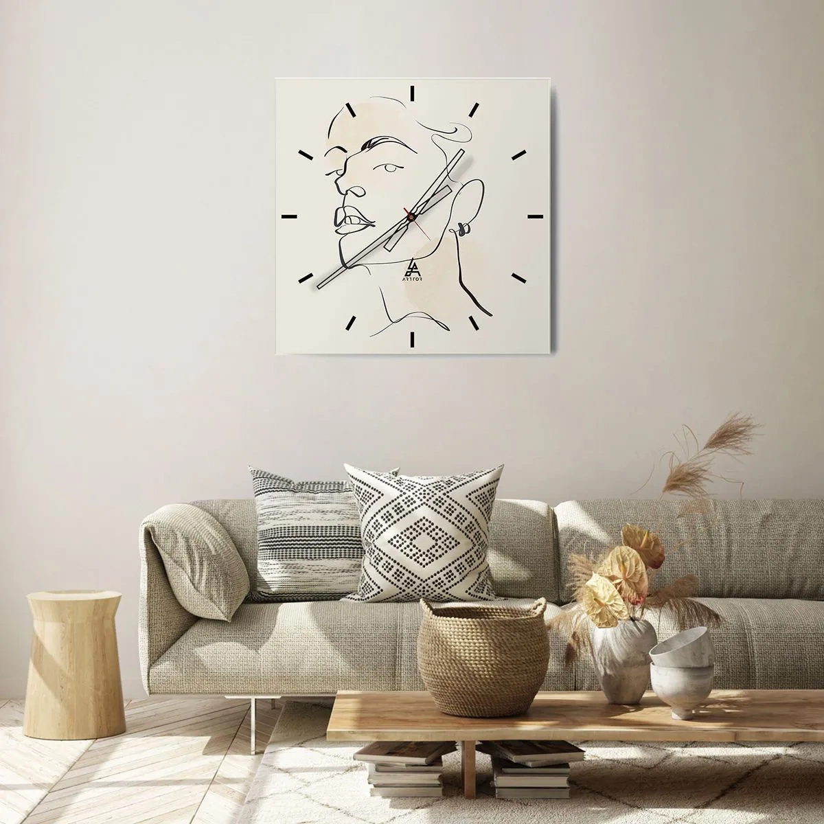 Horloge murale - Pendule murale - Regard fier - 40x40 cm