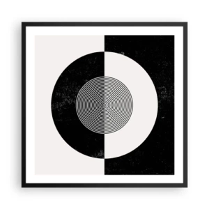 Affiche dans un cadre noir - Poster - Harmonie de noir et blanc - 60x60 cm