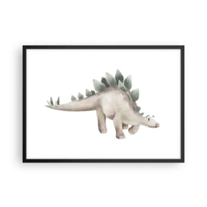 Affiche dans un cadre noir - Poster - Un dinosaure mignon aux couleurs pastel - 70x50cm - Votre ami - Décoration murale moderne pour le salon et la chambre ARTTOR