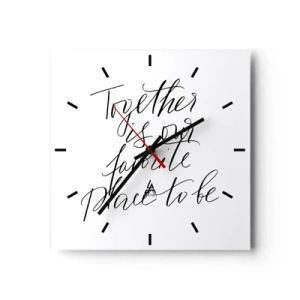 Horloge murale - Pendule murale - Inscription typographique dans un style élégant sur fond blanc - 30x30cm - Vous aussi vous le sentez? - Décoration murale moderne pour le salon et la chambre ARTTOR