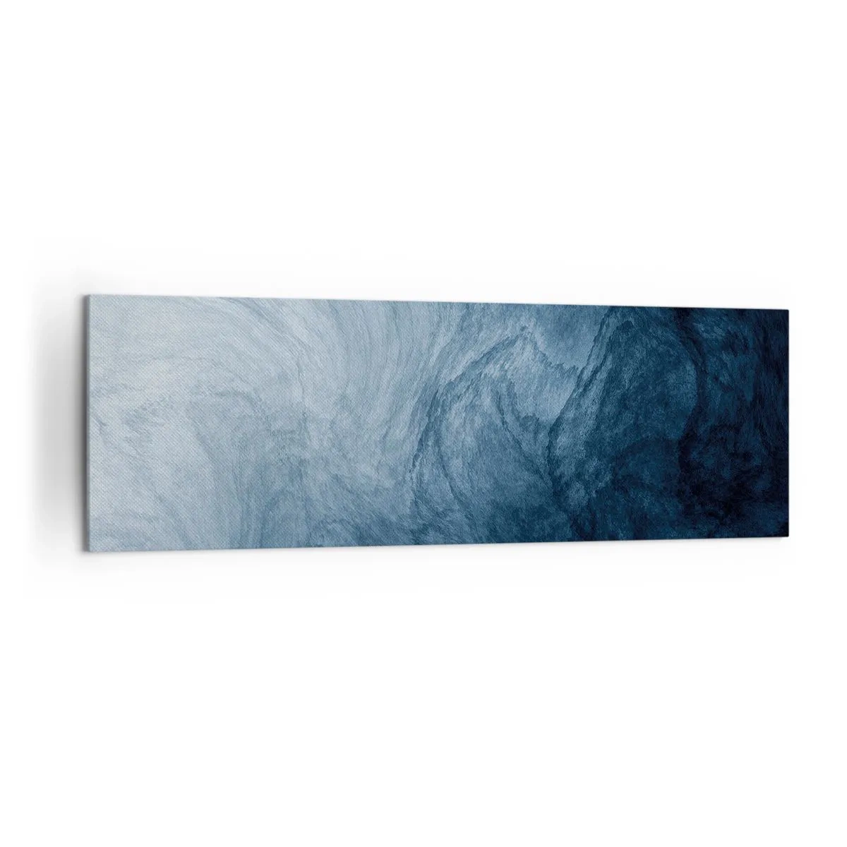 Impression sur toile - Image sur toile - Une composition abstraite dans les tons de bleu et bleu marine. - 160x50cm - Atteindre en profondeur - Décoration murale moderne pour le salon et la chambre ARTTOR