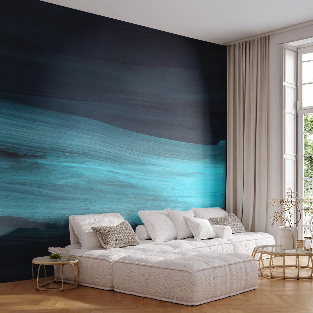 Papier Peint Photo Premium Canvas - Suivez le courant - Sombre, Morceau, Abstraction - 250x175 cm