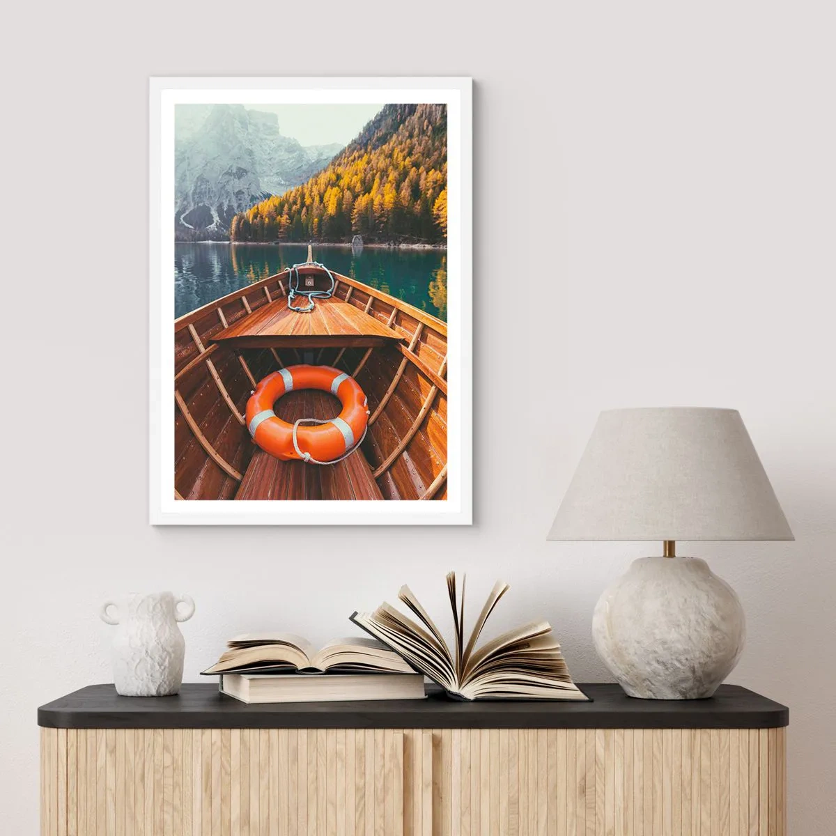 Affiche dans un cadre blanc - Poster - Escapade en montagne - 30x40 cm