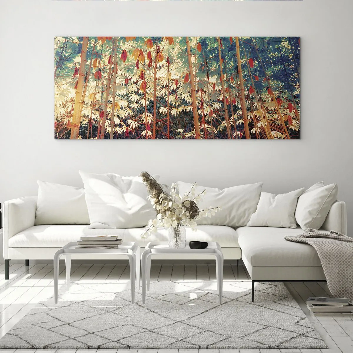Impression sur verre - Image sur verre - La vie secrète des feuilles - 90x30 cm