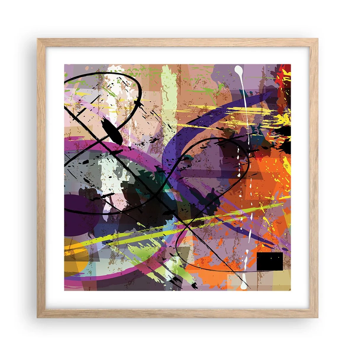 Affiche dans un chêne clair - Poster - Vous pouvez aller tout droit ou autour - 50x50 cm