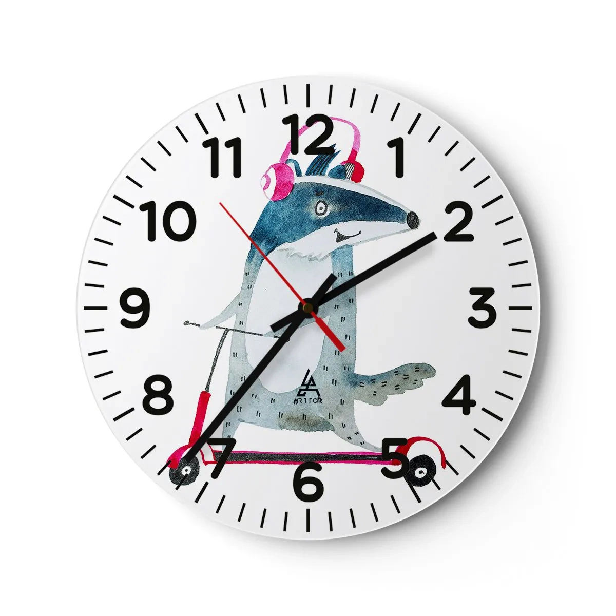 Horloge murale - Pendule murale - La joie du blaireau - 40x40 cm