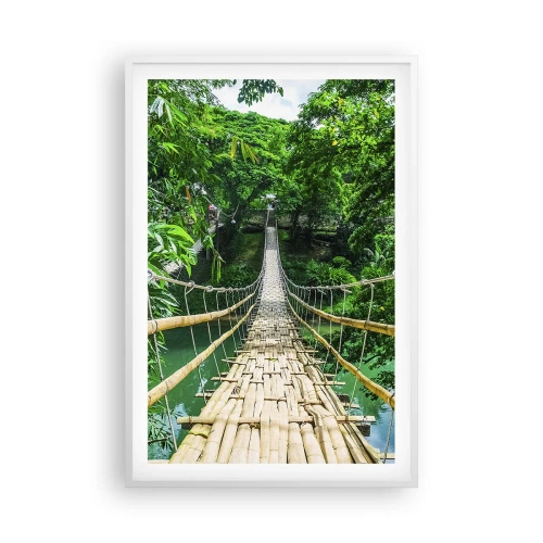 Affiche dans un cadre blanc - Poster - Pont de singe en pleine nature - 61x91 cm