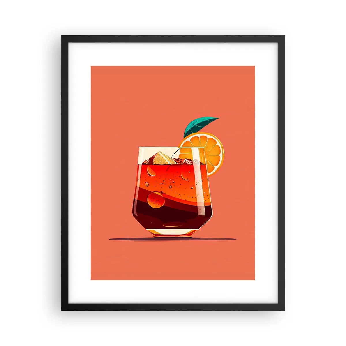 Affiche dans un cadre noir - Poster - Rafraîchissement d'été - 40x50 cm