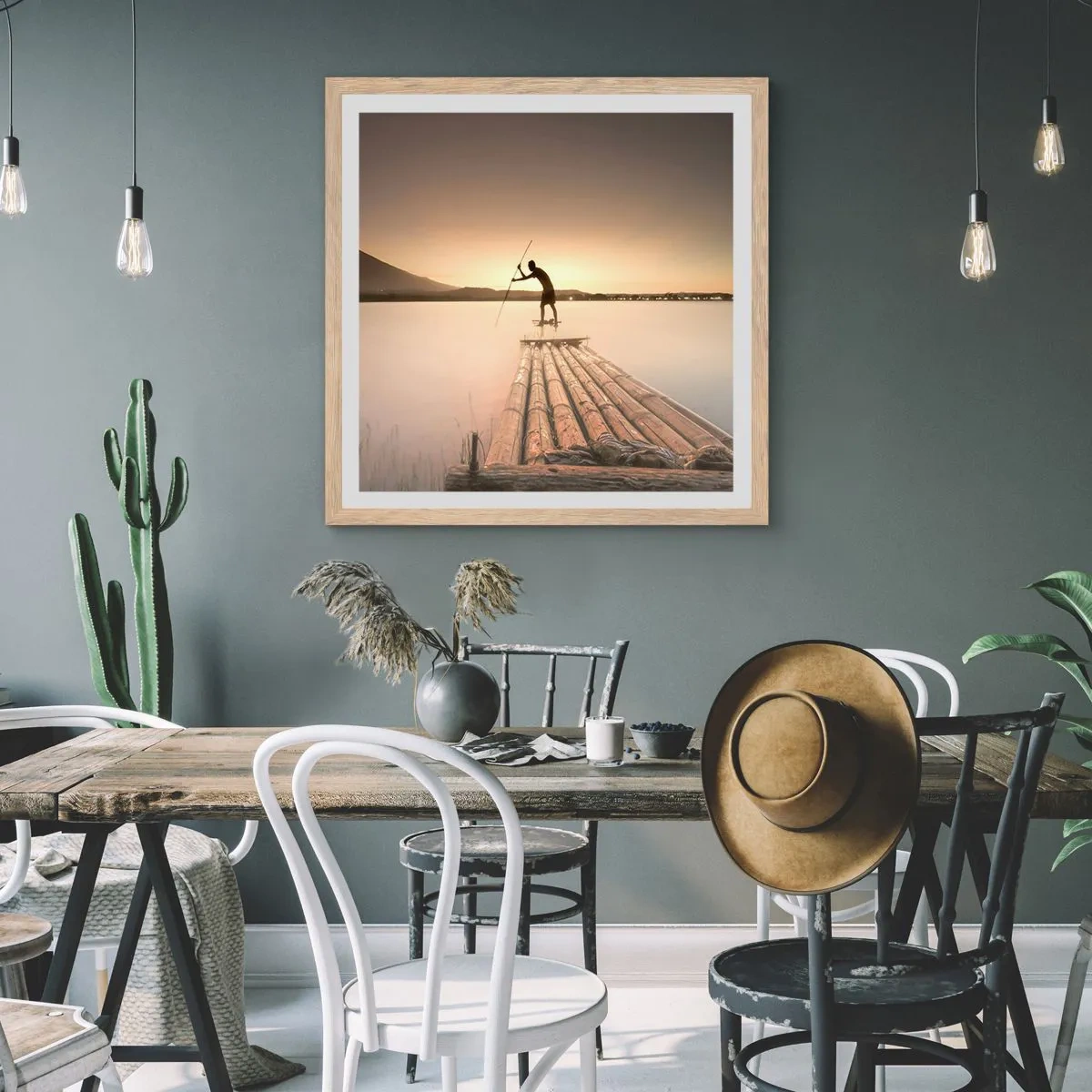 Affiche dans un chêne clair - Poster - Avant la fin du jour - 30x30 cm