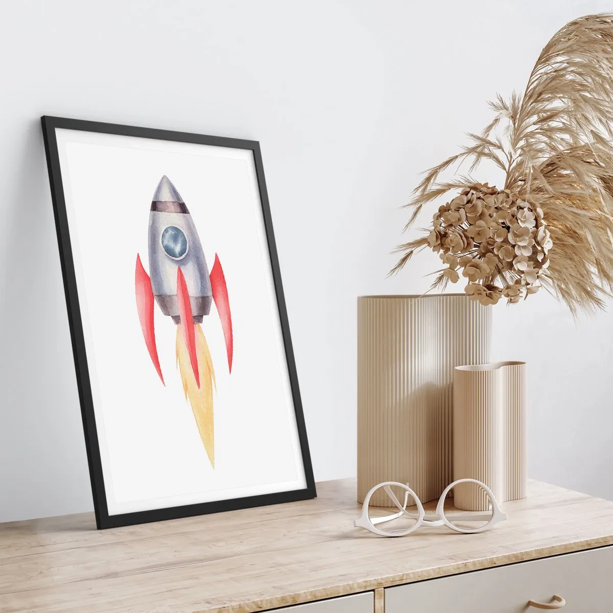 Affiche dans un cadre noir - Poster - Plus haut, plus vite, plus loin - 30x40 cm