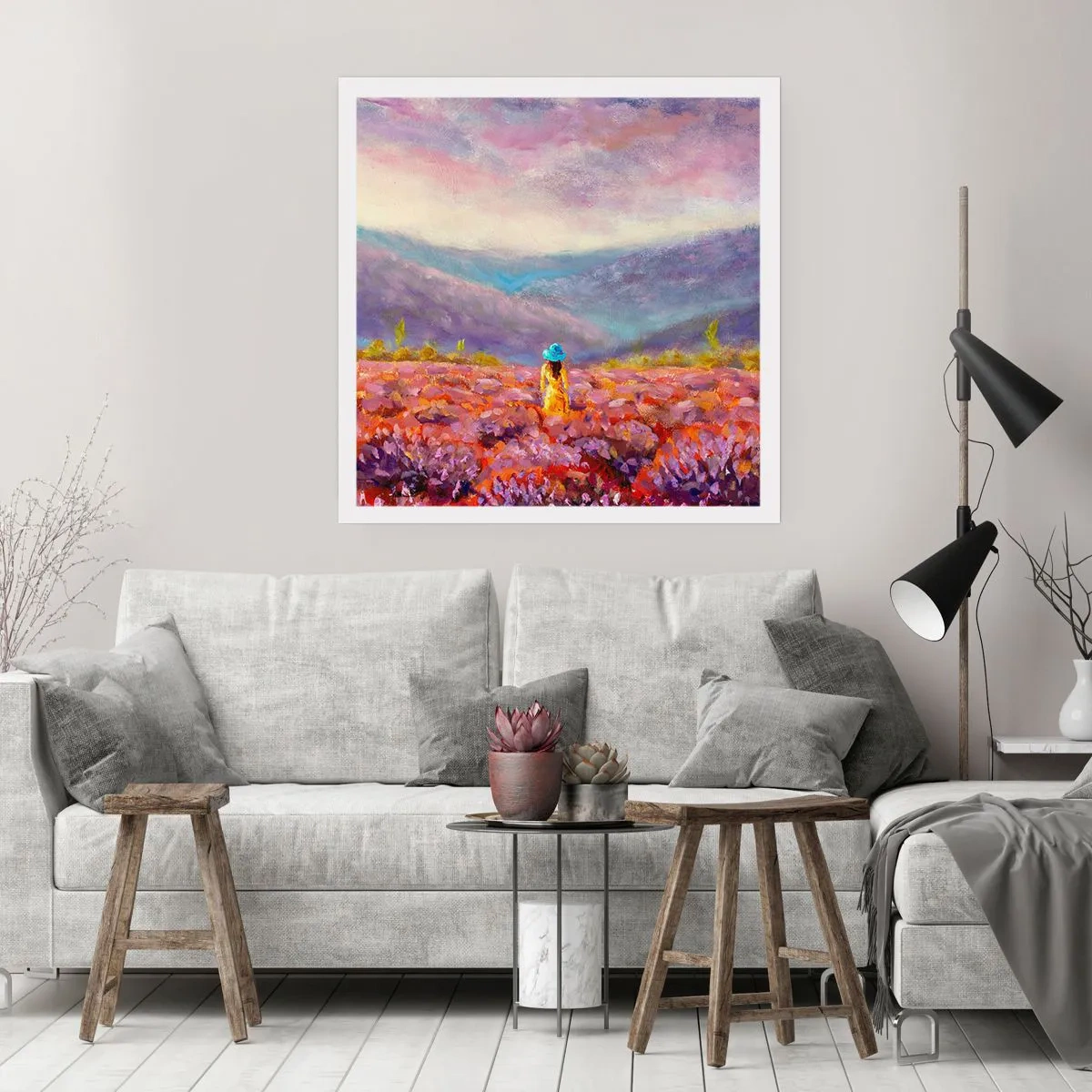 Affiche - Poster - Dans un monde lavande - 40x40 cm