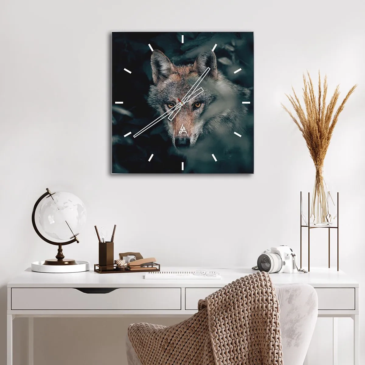 Horloge murale - Pendule murale - Chasseur - 30x30 cm