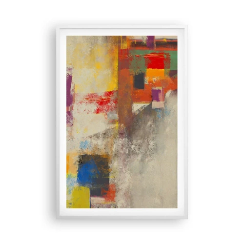 Affiche dans un cadre blanc - Poster - Géométrie des couleurs - 61x91 cm