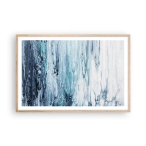 Affiche dans un chêne clair - Poster - Une glace bleue - 91x61 cm