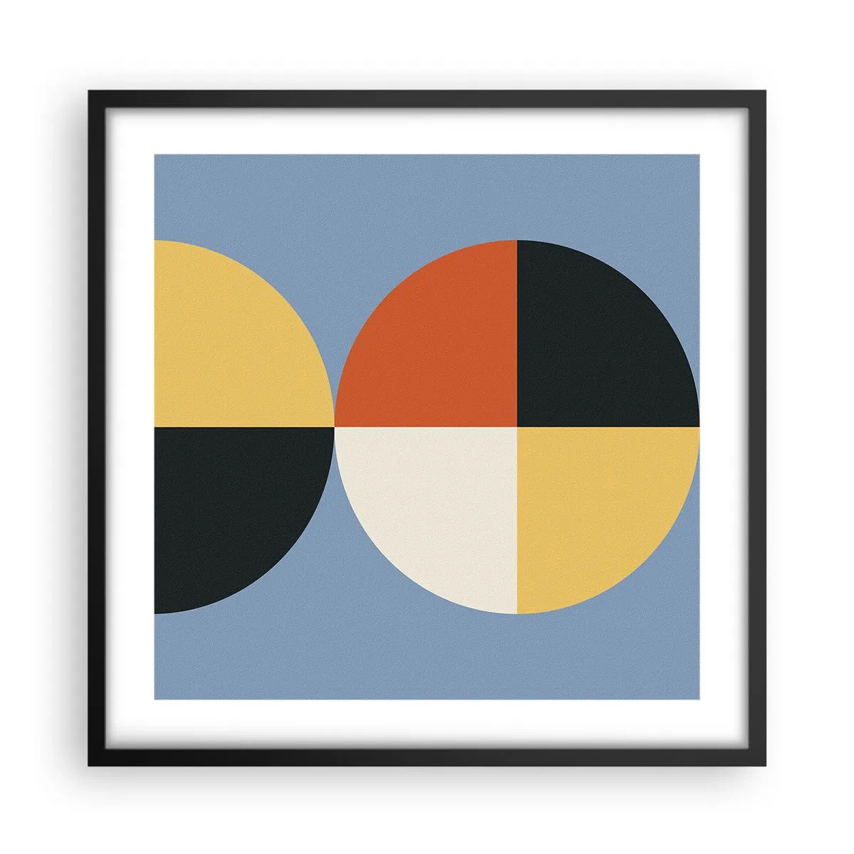 Affiche dans un cadre noir - Poster - Regarde et compte - 50x50 cm